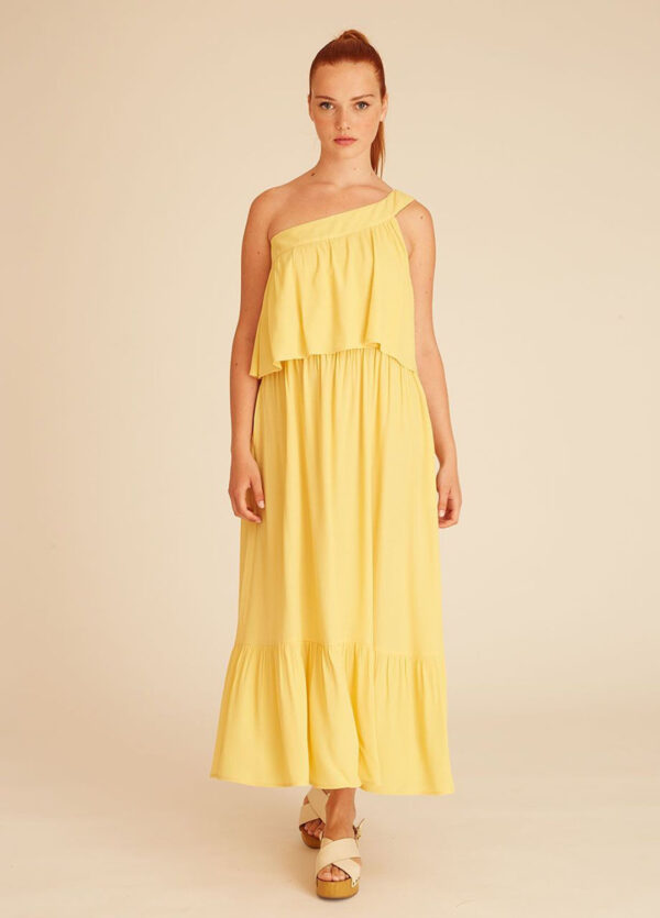 one-shoulder-dress-yellow