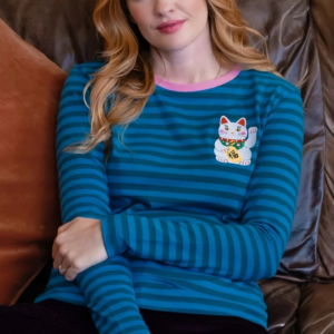 Screenshot 2026-09-23 at 10-47-26 Blue Green Lucky Cat Embroidery Jersey Top - Brunswick – Sugarhill Brighton